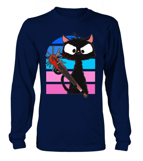 Halloween Retro Cat Vintage Cat Long sleeved Unisex