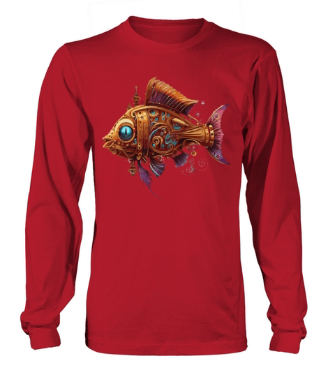 Steampunk Mechanical Fish Vintage Ornamental Machi Long sleeved Unisex