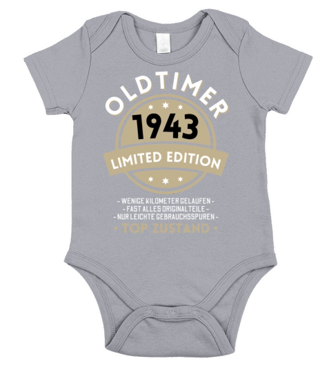 80th Birthday Vintage 1943 Short Sleeve Baby One-Piece