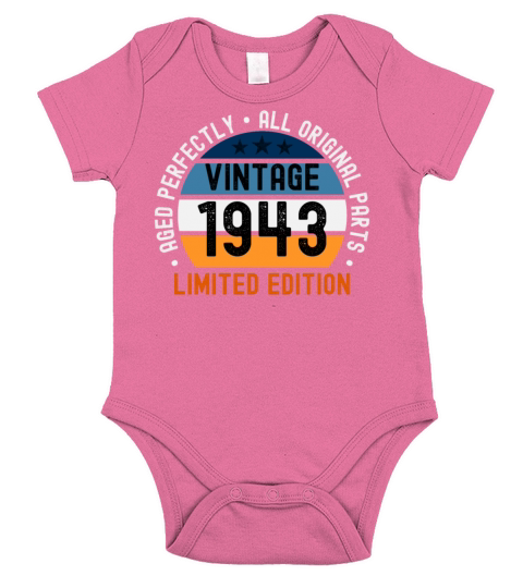 80th Birthday Vintage 1943 Short Sleeve Baby One-Piece