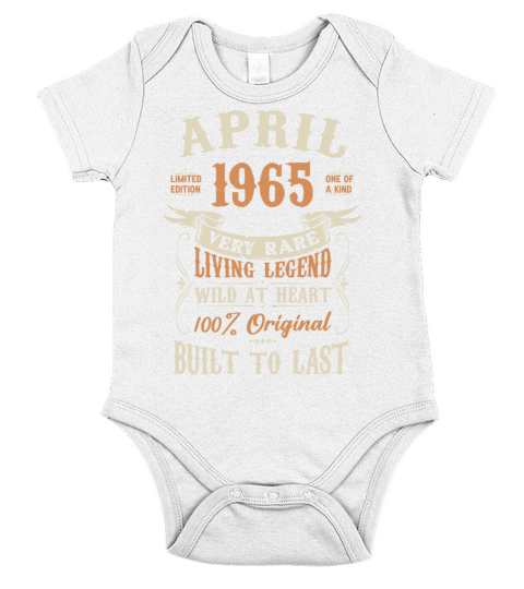 April 1965 Birthday Surprise Short Sleeve Baby One-Piece