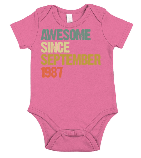 Awesome Since September 1987 Retro Vintage Gift Short Sleeve Baby One-Piece