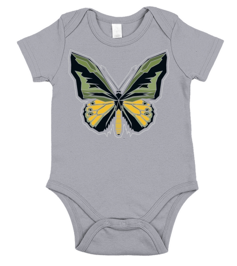 butterfly in an abstract geometric nature theme Short Sleeve Baby One-Piece