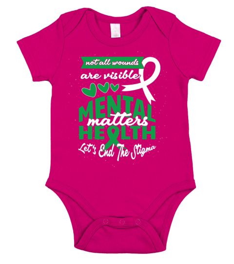 May Green Mental Health Awareness End Stigma Short Sleeve Baby One-Piece