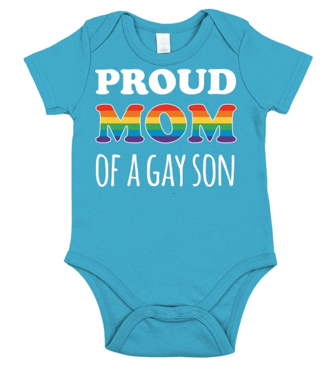 Mother Day Pride Rainbow Proud Mom Of A Gay Son Short Sleeve Baby One-Piece