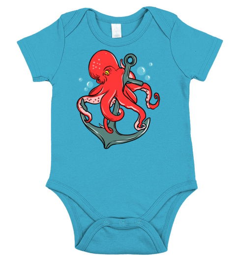 Octopus Anchor for Octopus Lover Short Sleeve Baby One-Piece