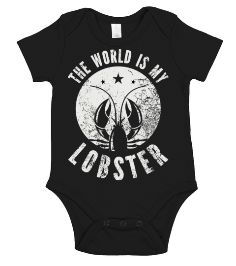 The World Is My Lobster Funny Vintage Graphic Short Sleeve Baby One-Piece
