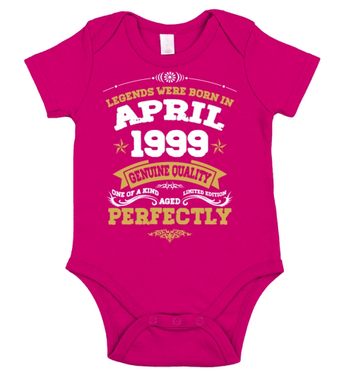 Vintage Aged To Perfection April 1999 Short Sleeve Baby One-Piece