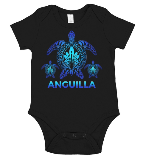 Vintage Anguilla Ocean Blue Sea Turtle Souvenirs Short Sleeve Baby One-Piece