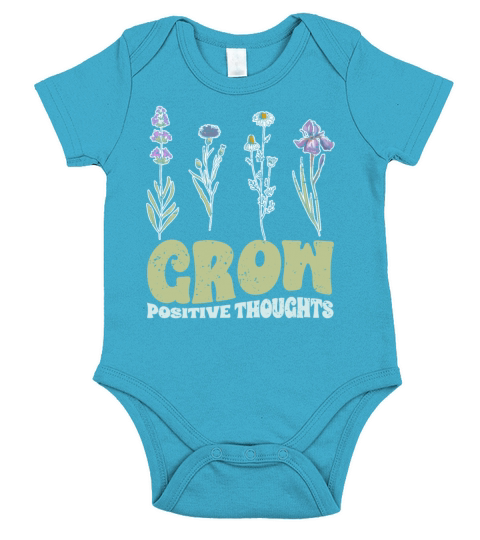 Vintage Grow Positive Thoughts Plant Lover Short Sleeve Baby One-Piece