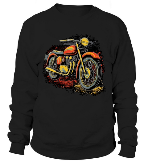 Retro Motorcycle Bold and Colorful Vintage Sweatshirt Unisex