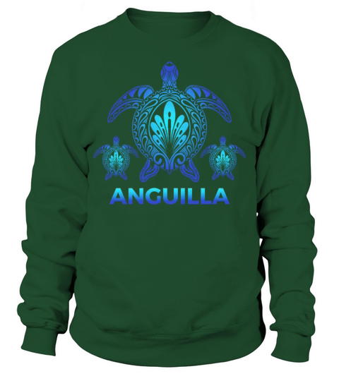 Vintage Anguilla Ocean Blue Sea Turtle Souvenirs Sweatshirt Unisex