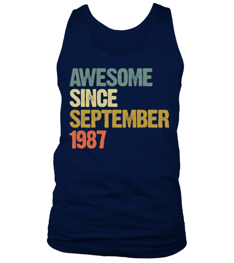 Awesome Since September 1987 Retro Vintage Gift Tank Top Unisex