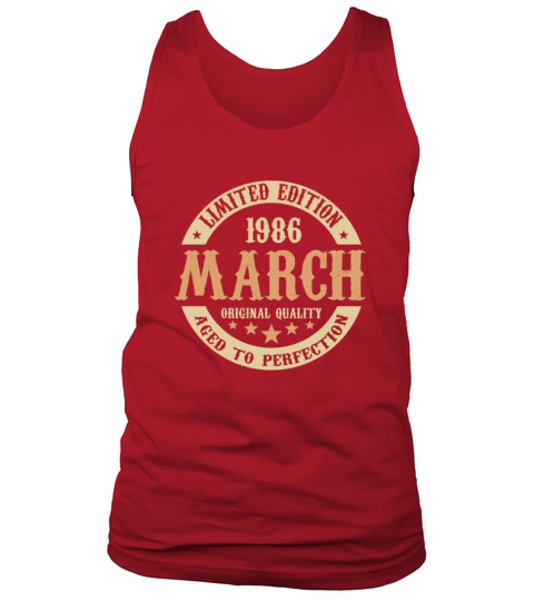 March 1986 Vintage Birthday Present Tank Top Unisex