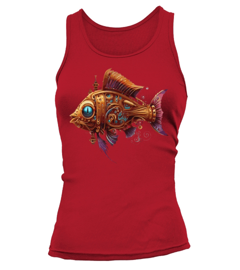 Steampunk Mechanical Fish Vintage Ornamental Machi Tank top Woman