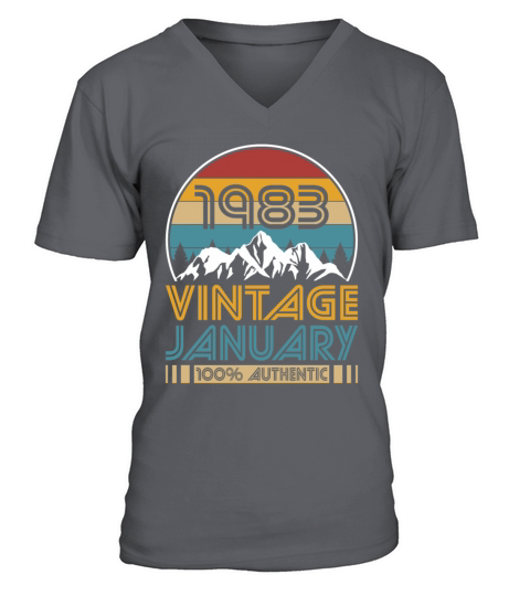 40th birthday january 1983 vintage 1983 V-Neck T-shirt