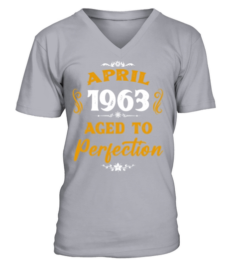 April 1963 Vintage Birthday Present V-Neck T-shirt