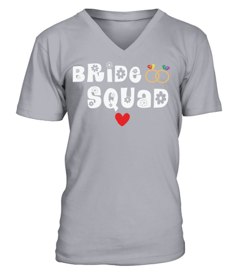 Bride Squad LGBT Rainbow Flag V-Neck T-shirt