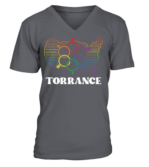 Torrance Pride Flag Pride Month LGBTQ Flag LGBT Co V-Neck T-shirt