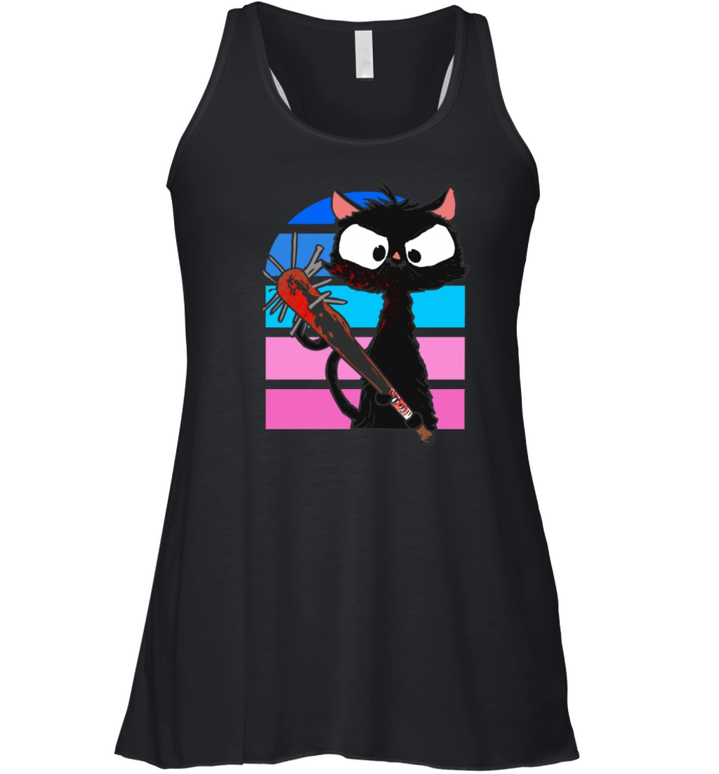 Halloween Retro Cat Vintage Cat Women's Flowy Tank Top