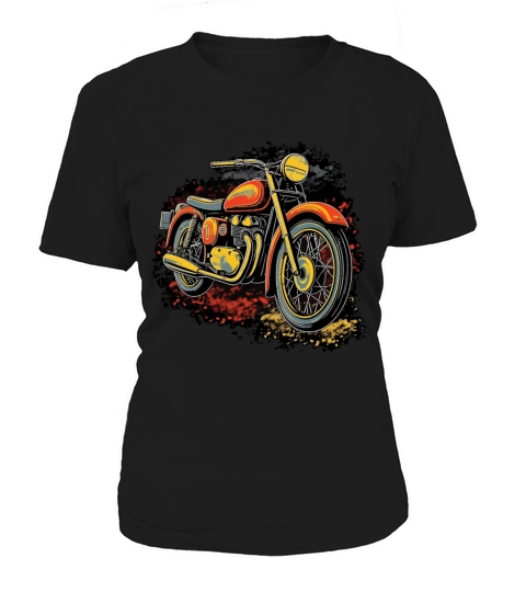 Retro Motorcycle Bold and Colorful Vintage Women's T-Shirt