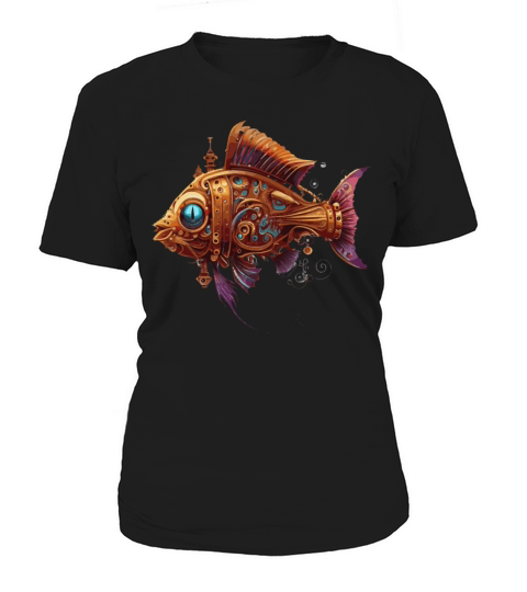 Steampunk Mechanical Fish Vintage Ornamental Machi Women's T-Shirt