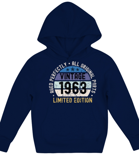60th Birthday Vintage 1963 Kids Hoodie