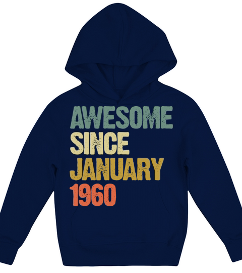 Awesome Since January 1960 Vintage Sunset Kids Hoodie
