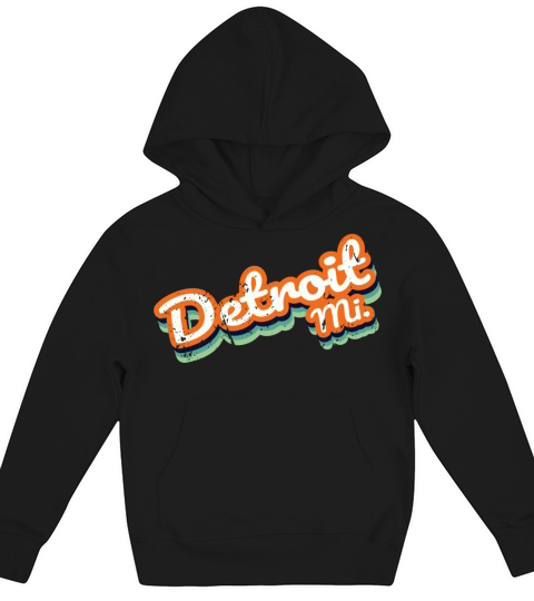 Retro Vintage Detroit Mi Kids Hoodie