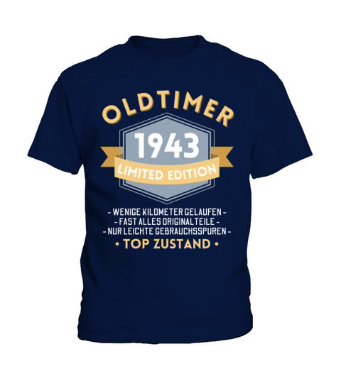 80th Birthday Vintage 1943 Kids T-Shirt