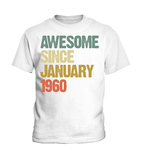 Awesome Since January 1960 Vintage Sunset Kids T-Shirt