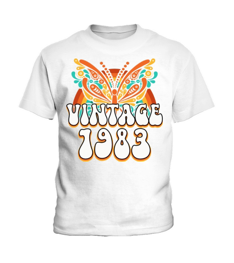 Colorful Retro 40 Years Woman 1983 40th Birthday Kids T-Shirt