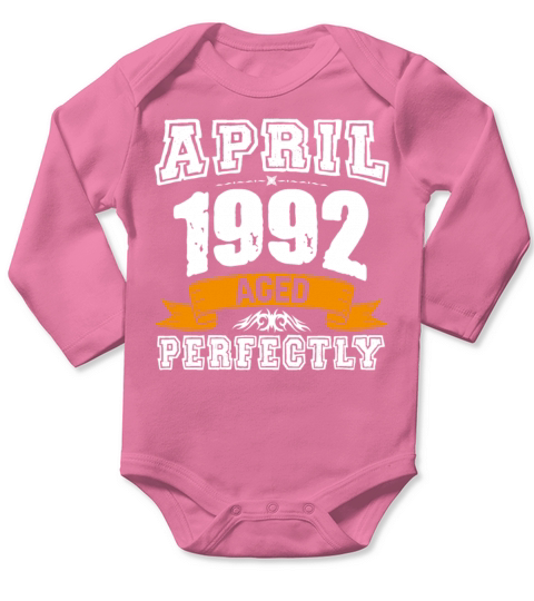 April 1992 Vintage Birthday Present Long Sleeve Baby One-Piece