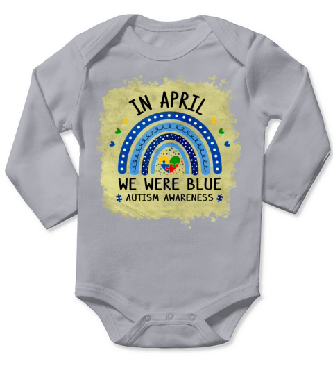 Autism In April We Wear blue Autism Awareness Long Sleeve Baby One-Piece