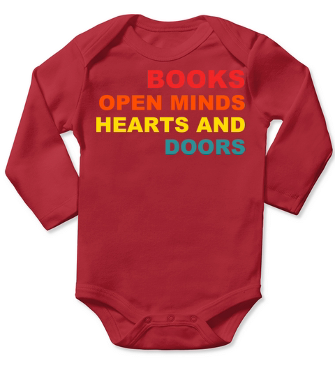 Books Open Minds Hearts And Doors Vintage Apparel Long Sleeve Baby One-Piece