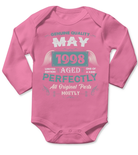 May 1998 Vintage Birthday Present Long Sleeve Baby One-Piece