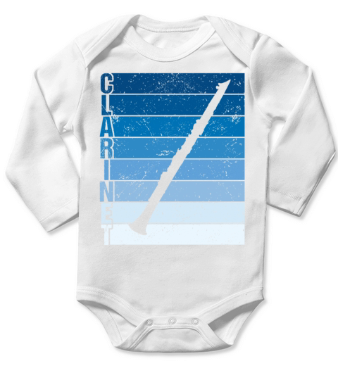 Vintage Clarinet Musician Marching Band Long Sleeve Baby One-Piece