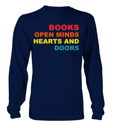 Books Open Minds Hearts And Doors Vintage Apparel Long sleeved Unisex