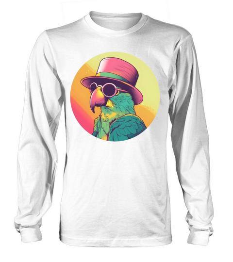 Retro 80s 90s Parrot Vintage Long sleeved Unisex