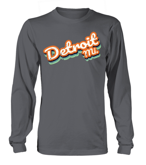 Retro Vintage Detroit Mi Long sleeved Unisex