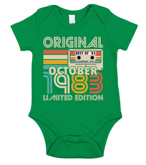 40th birthday october 1983 original 1983 Short Sleeve Baby One-Piece