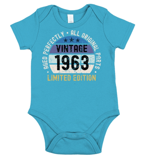 60th Birthday Vintage 1963 Short Sleeve Baby One-Piece