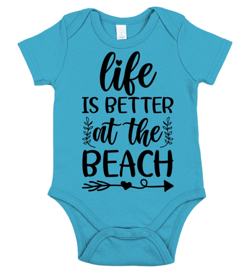 life is better at the beach Short Sleeve Baby One-Piece