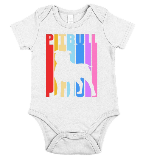 Pit Bull Dog Silhouette Retro Pitbull Short Sleeve Baby One-Piece
