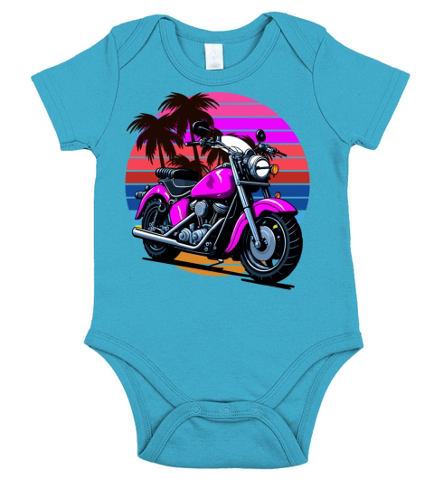 retro motorcycle Short Sleeve Baby One-Piece