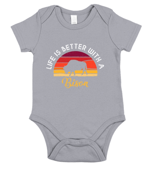 Retro Vintage Life Is Better With A Bison Lovers Short Sleeve Baby One-Piece