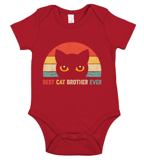 Vintage Best Cat Brother Ever Kitty Kitten Lover F Short Sleeve Baby One-Piece