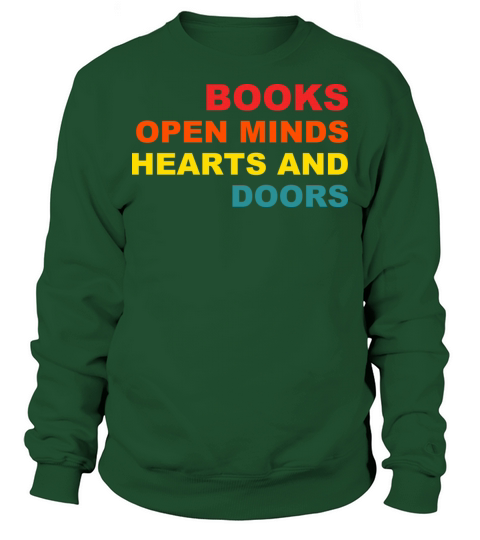 Books Open Minds Hearts And Doors Vintage Apparel Sweatshirt Unisex