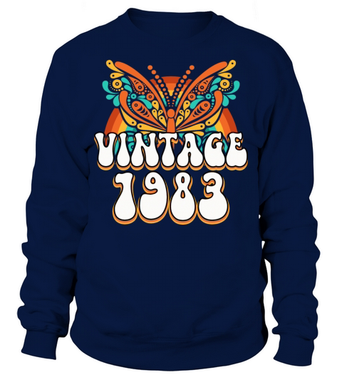 Colorful Retro 40 Years Woman 1983 40th Birthday Sweatshirt Unisex