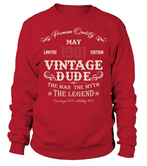 May 1981 Vintage Birthday Present Sweatshirt Unisex